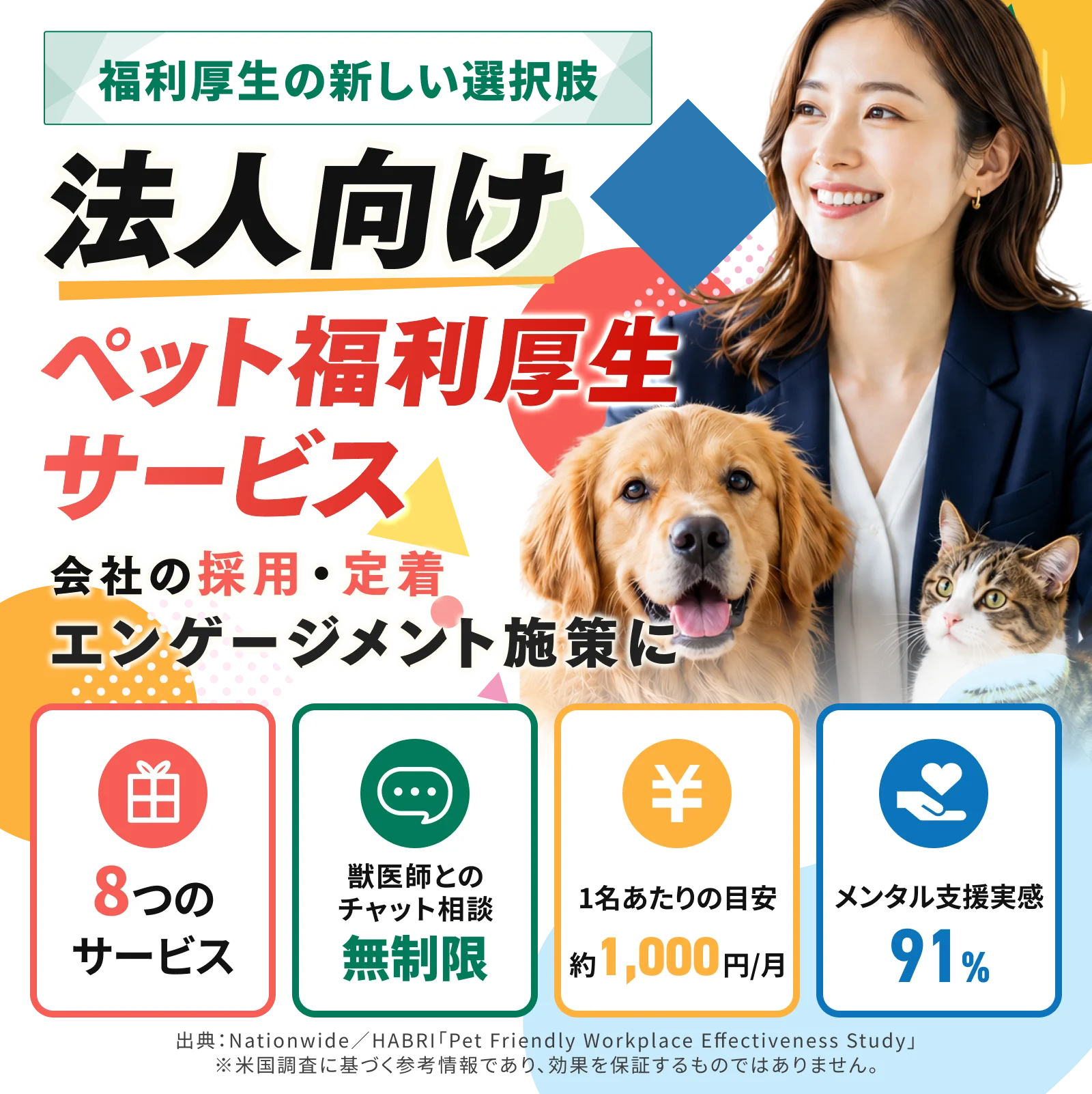 法人向けペット福利厚生サービス わんにゃん応援隊・わんにゃん往診隊
